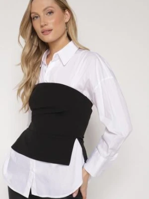 Czarny Top Bez Rękawów z Wiskozą Zdobiony Rozcięciami Salomira by swan