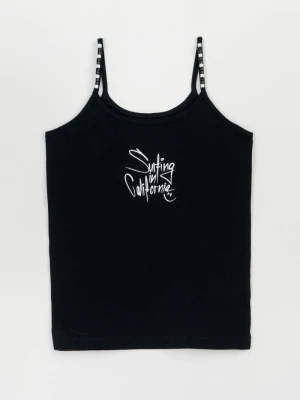 Czarny top na ramiączkach z ozdobnymi koralikami Reporter