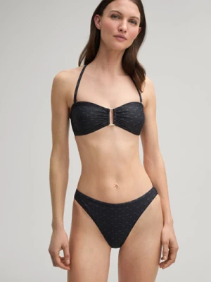 Czarny top od bikini w stylu bandeau z chabrowym wzorem JOOP!