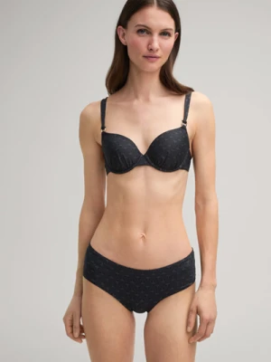 Czarny top od bikini z chabrowym wzorem Joop