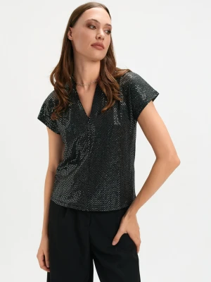 Czarny top z błyskiem Top Secret