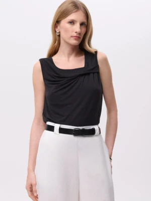 Czarny top z efektownym marszczeniem Greenpoint