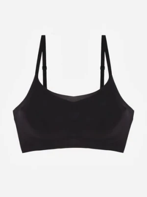 Czarny Usztywniany Biustonosz o Bezszwowym Wykończeniu Bez Fiszbin Leanoreth