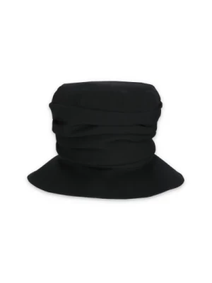 Czarny wełniany kapelusz wiaderko dla kobiet Yohji Yamamoto