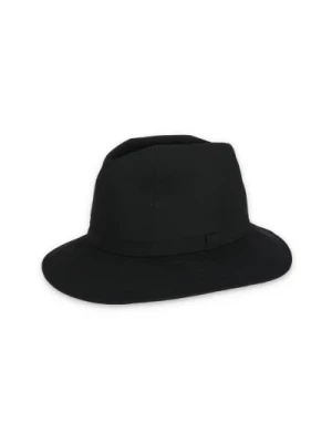 Czarny wełniany męski kapelusz Yohji Yamamoto