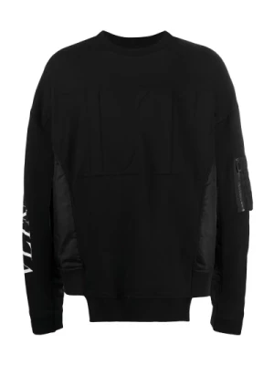 Czarny Wytłaczany Sweter dla Mężczyzn Valentino