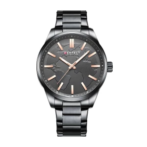 Czarny zegarek męski bransoleta duży solidny Perfect M106 czarny Merg