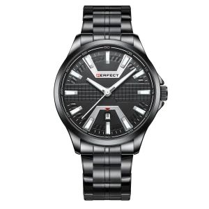 Czarny zegarek męski bransoleta duży solidny Perfect M112D czarny Merg