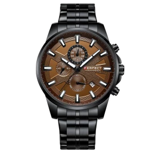 Czarny zegarek męski bransoleta duży solidny Perfect M503 czarny Merg