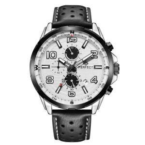 Czarny zegarek męski pasek duży solidny Perfect CH05L czarny Merg