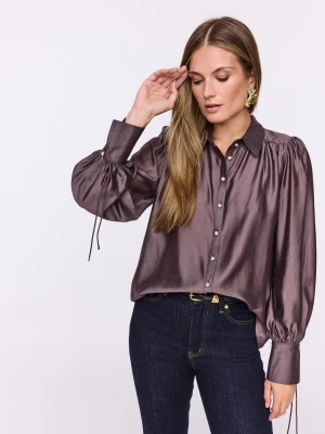 Czekoladowa koszula z lyocellu TARANKO