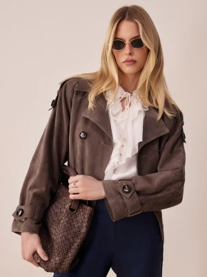 Czekoladowa torebka z plecionej skóry TARANKO