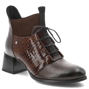 Czekoladowe Botki Armodo Eleganckie Obuwie Damskie