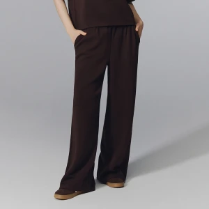 Czekoladowe spodnie wide leg z modalem House