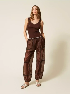 CZEKOLADOWY CIENKI TOP TWINSET