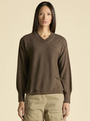 CZEKOLADOWY KASZMIROWY SWETER AERONAUTICA MILITARE