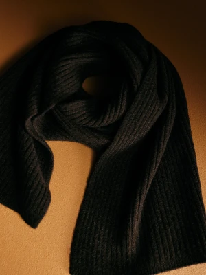 Czekoladowy szal z wełną TARANKO