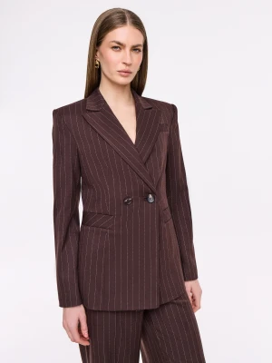 Czekoladowa marynarka w delikatny prążek TARANKO