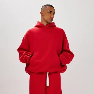 Czerwona bluza bombka z kapturem House