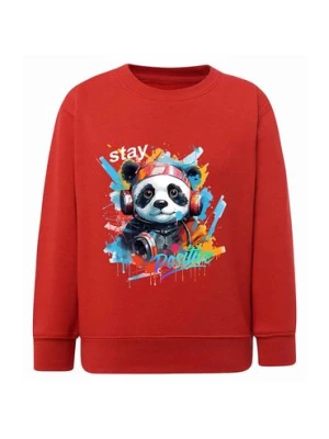 Czerwona bluza dla chłopca z nadrukiem - Panda TUP TUP