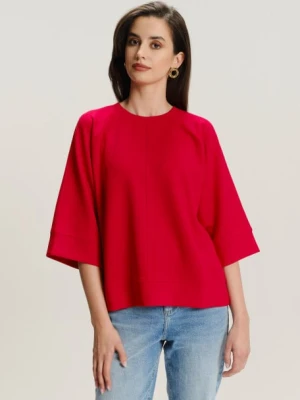 Czerwona bluza oversize z rękawem do łokcia Greenpoint