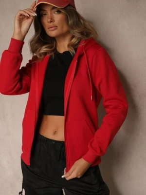 Czerwona Bluza Rozpinana z Bawełną i Kapturem Ozdobiona Sznurkami Ivila swest