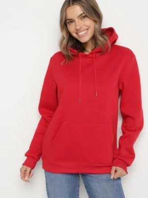 Czerwona Bluza z Kapturem i Kangurkową Kieszenią Envila swest
