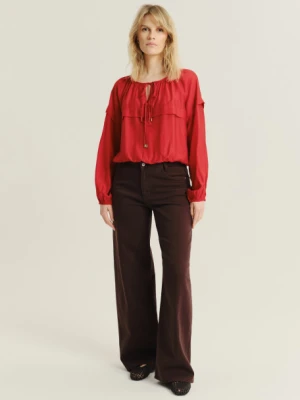 Czerwona bluzka z dodatkiem wiskozy Greenpoint