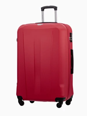 Czerwona duża walizka na czterech kołach Puccini