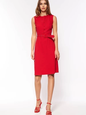 Czerwona elegancka sukienka bez rękawów Merg