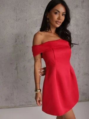 Czerwona Koktajlowa Sukienka Hiszpanka VICES Typu Bombka Iaonara