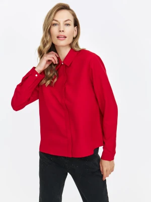 Czerwona koszula o prostym fasonie Top Secret