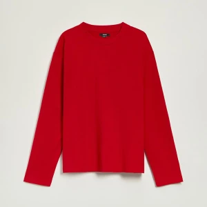 Czerwona koszulka basic z długim rękawem House