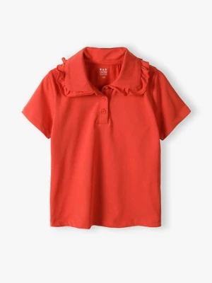 Czerwona koszulka dziewczęca z kołnierzykiem - Limited Edition
