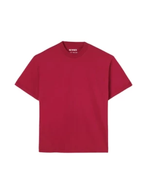 Czerwona koszulka Rumba z bawełny z nadrukiem Sunnei