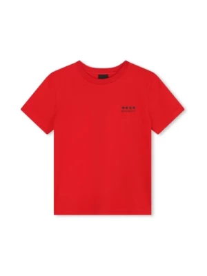 Czerwona Koszulka z Logo na Szyi Givenchy