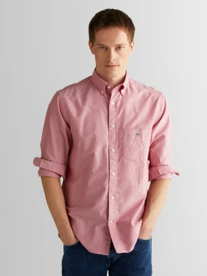 Czerwona męska koszula regular fit z kołnierzykiem na guziki GANT