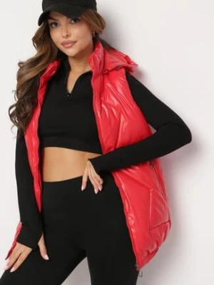 Czerwona Pikowana Kamizelka z Kapturem Incanto 6&8 fashion