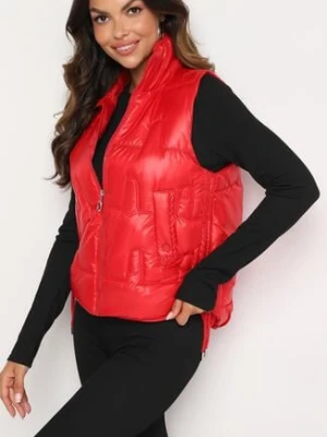 Czerwona Pikowana Kamizelka ze Stójką i Troczkami Terilanna swest