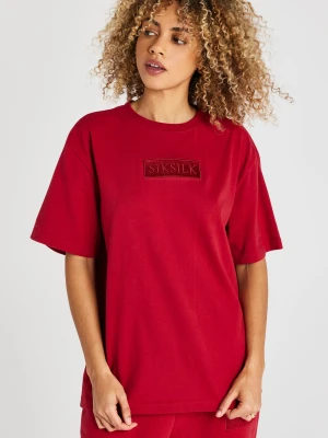 Czerwona, ponadwymiarowa koszulka SikSilk