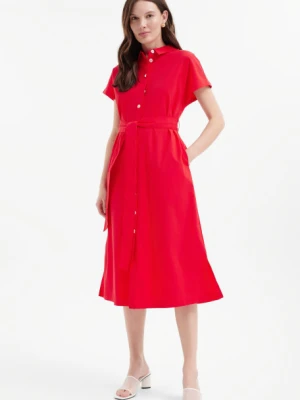 Czerwona rozkloszowana sukienka midi Greenpoint