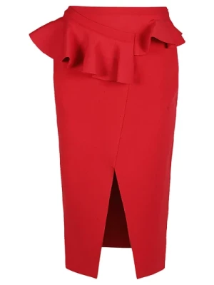 Czerwona Spódnica Midi dla Nowoczesnych Kobiet Alexander McQueen