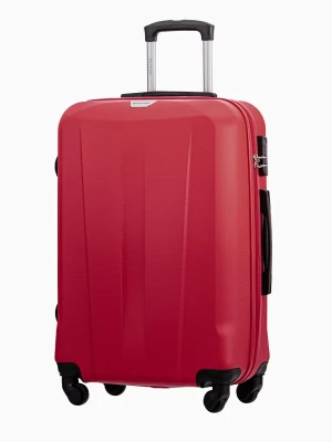 Czerwona średnia walizka na czterech kołach Puccini