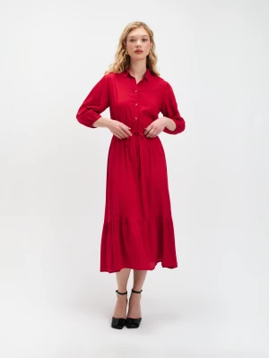 Czerwona sukienka midi Top Secret