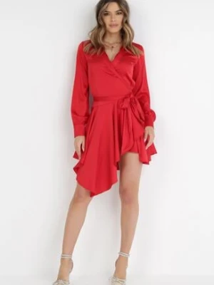 Czerwona Sukienka Satynowa Clyminna vices