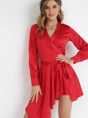 Czerwona Sukienka Satynowa Clyminna vices