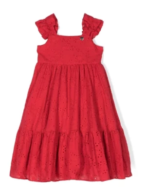 Czerwona Sukienka W Stylu Empire Z Bawełny Monnalisa