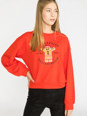 Czerwona świąteczna bluza dla dziewczyny Reporter