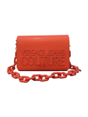 Czerwona torebka z kontrastowym logo Versace Jeans Couture