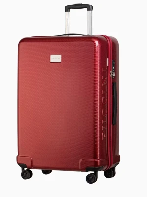 Czerwona twarda walizka duża o strukturze plastra miodu Puccini